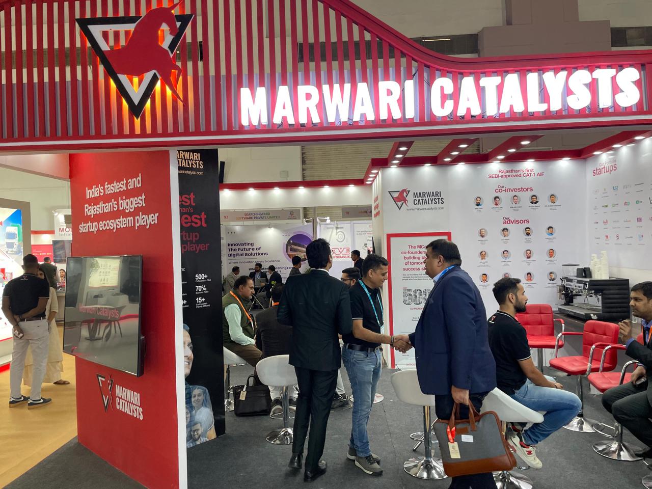 Marwari Catalysts booth with startup ecosystem visitors